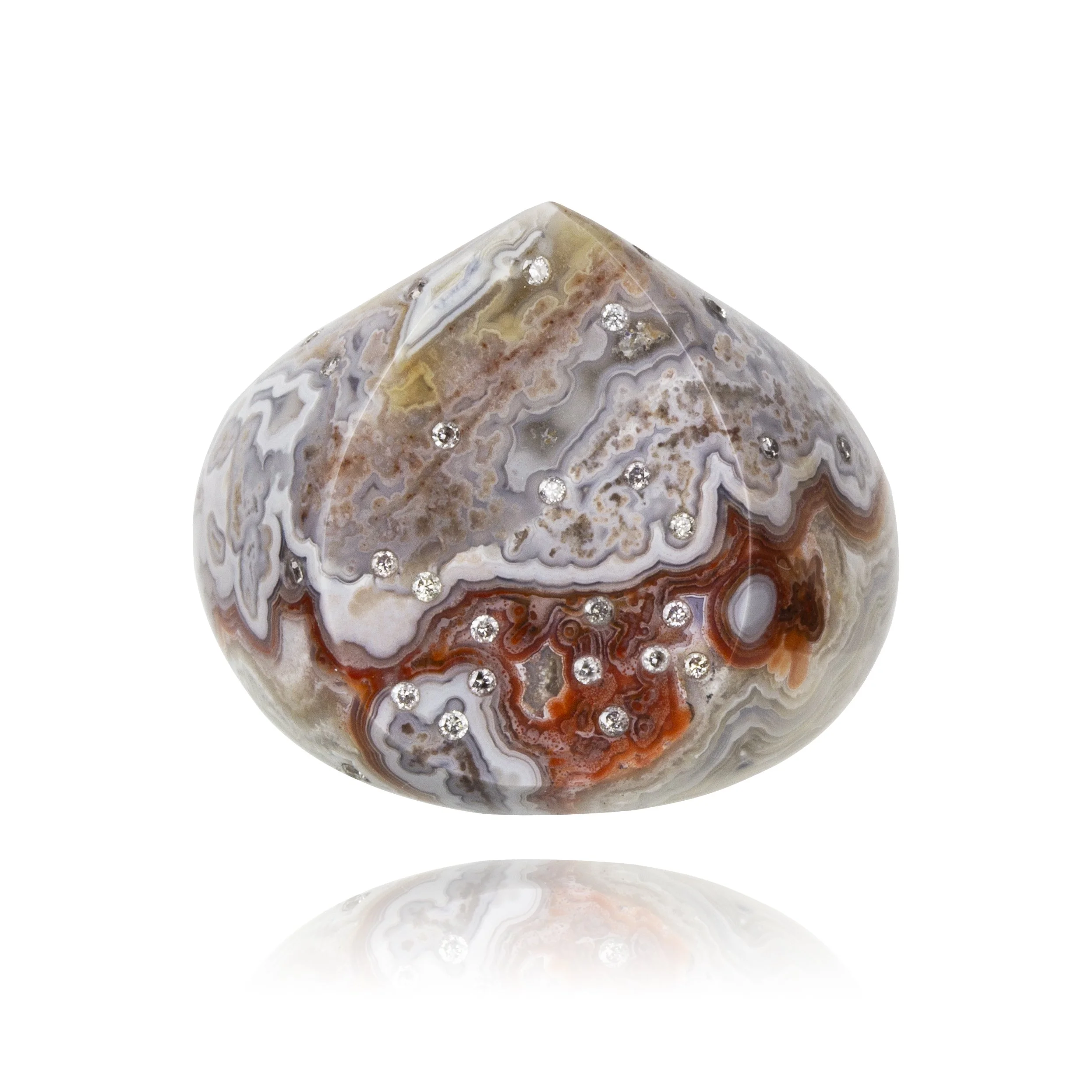 Celestial Crazy Lace Agate Signet Ring (Wide) — Jacqueline Cullen